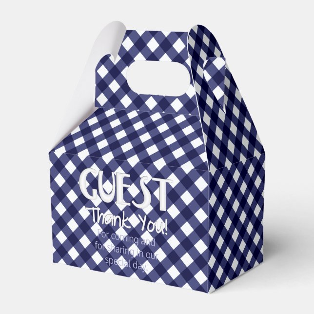 FAVOR-BOX 9-BLUE-PART, giftig stil Presentaskar (Framsidan Sidan)