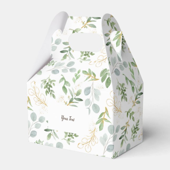 Favor Box akvarell blad Presentaskar (Framsidan Sidan)