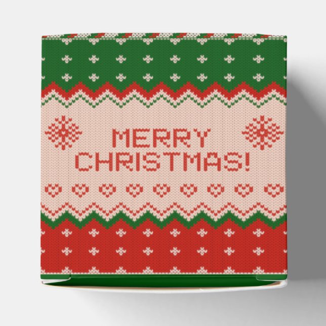 Favor Box "CHRISTMAS KNIT" presentlåda (Överdel)