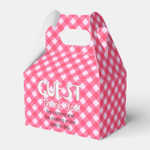 FAVOR-BOX MED 1 Rosa-PART, Gable stil Presentaskar
