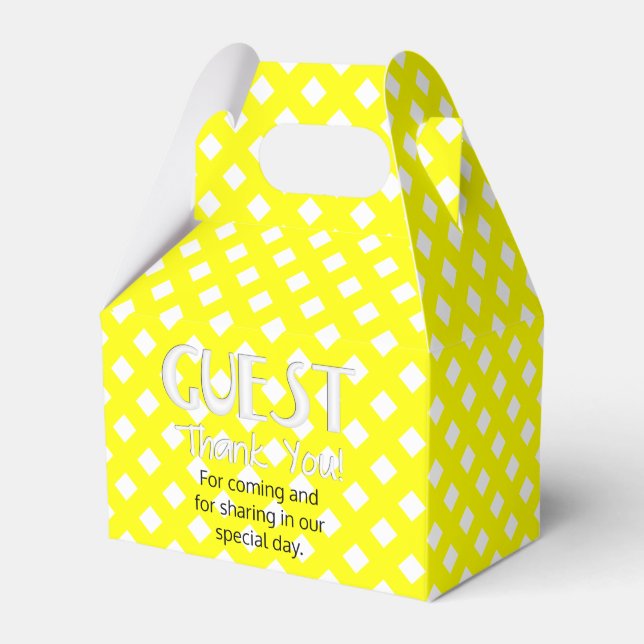 FAVOR-BOX MED 8 GULTER, Gable stil Presentaskar (Framsidan Sidan)