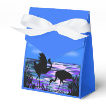 Favor Box med Solnedgång Sjön Tranor Fåglar