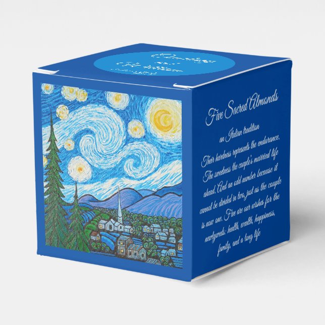 Favor Box - Stjärnkväll - Målning av Mhana  Presentaskar (Framsidan Sidan)