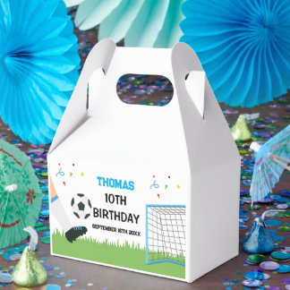 Favor Boxes Futbol Soccer Birthday boy party Presentaskar