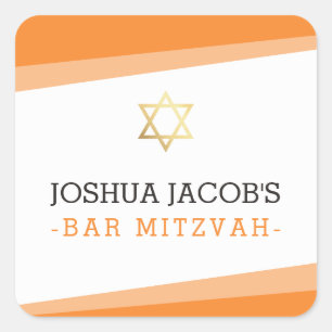 FAVOR ENVELOPE SEAL stjärna enkel modern orange Fyrkantigt Klistermärke