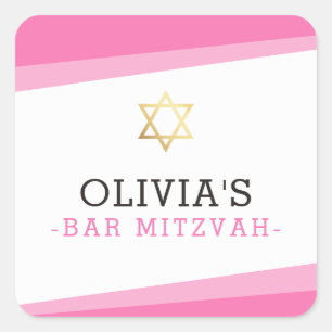 FAVOR ENVELOPE SEAL-stjärna, enkel modern ROSA Fyrkantigt Klistermärke