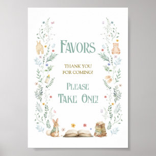 Favor för baby shower med sagobok tema poster