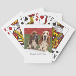 Favör för Bassethundbröllop som leker kort Casinokort