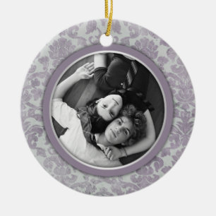 Favör för bröllop för prydnadlavendelsilver julgransprydnad keramik