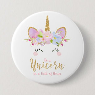 Favör för gåva för Unicornrundaemblem inspirera Knapp