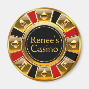 Favör för Las Vegas VIP svart guld- röd kasinoc Magnet