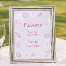 Favor för rosa kuststrand Baby Shower