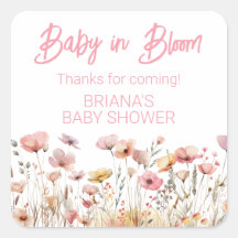 Favor för rosa vilda blommor flicka baby shower