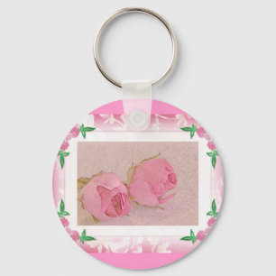 Favör för rosenknoppKeychain… bröllop Nyckelring