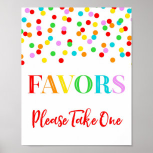 Favor För Tecken Regnbåge Konfetti Baby Shower Poster