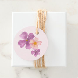 Favor märka med akvarell blommor gåvor etiketter