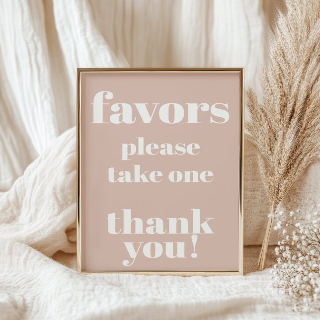 Favor med rosa sandstens typografi för baby shower poster (Skapare uppladdad)