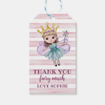 Favor tag-etikett Fairy Princess Rosa Birthday