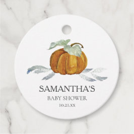 Favor-taggar för baby shower Höstpumpa Gåvor Etiketter