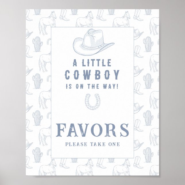 Favor till cowboy-babyshower poster (Framsidan)