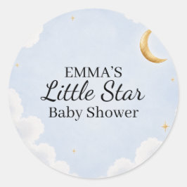 Favor till Little Star-babyshower Runt Klistermärke
