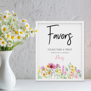 Favor till Wildflower Meadow-baby shower Poster