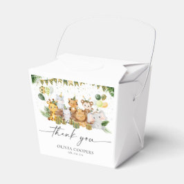 Favorbox för baby shower med Safari-djur Presentaskar