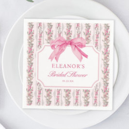 Favorer för bröllopsfest för fästman med rosa band pappersservett