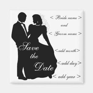 Favörer för dansbrud- och brudgumSilhouette Magnet