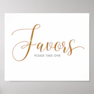 Favoriserar Guld Glitter Skript Text Affisch