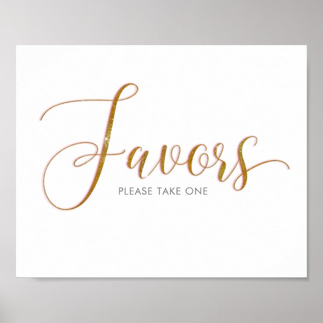 Favoriserar Guld Glitter Skript Text Affisch (Framsidan)
