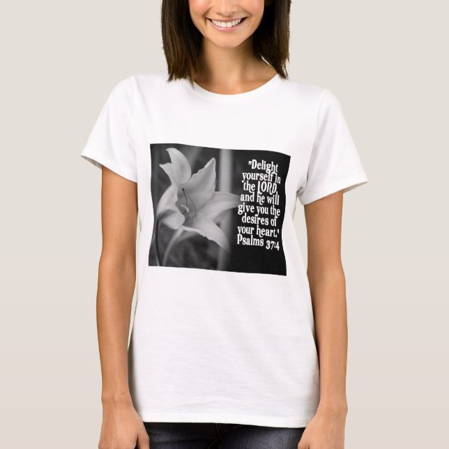 FAVORIT- 37:4 FÖR BIBELSCRIPTUREPSALM T-SHIRT (Framsida)