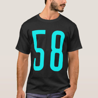 Favorit bland alla sportfans, cyan tröja nummer 58