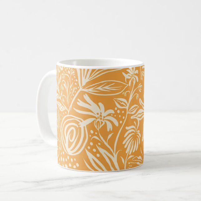 Favorit Blommönster i Golden Gult. Kaffemugg (Framsida vänster)