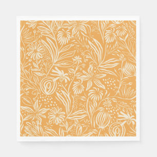 Favorit Blommönster i Golden Gult. Pappersservett