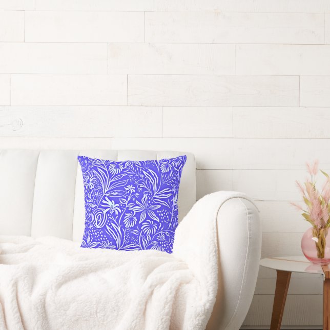 Favorit Blommönster, Periwinkle Blue Kudde (Soffa)