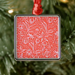 Favorit Blommönster, Red Julgransprydnad Metall