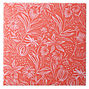 Favorit Blommönster, Red Kakelplatta
