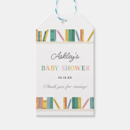 Favorit boktema saga för baby shower presentetikett