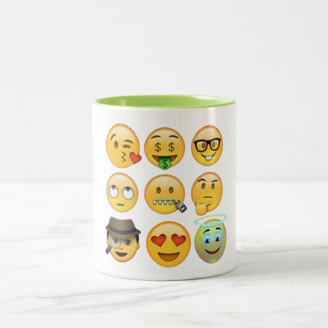 favorit emoji-samling lustig mug-design Två-Tonad mugg (Center)
