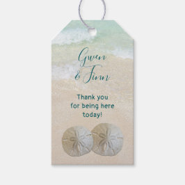 Favorit etiketter för strandbröllop med två sanddo