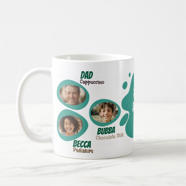 Favorit för personlig fotofamilj Drinite Drinks Me Kaffemugg (Vänster)