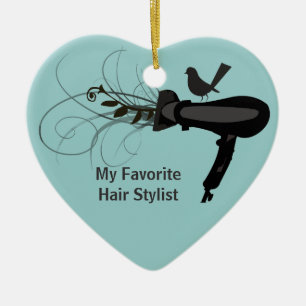 Favorit- hårstylist julgransprydnad keramik