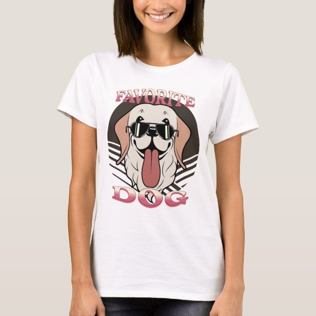 Favorit hund, lustigt söt hund mamma/pappa t shirt (Framsida)