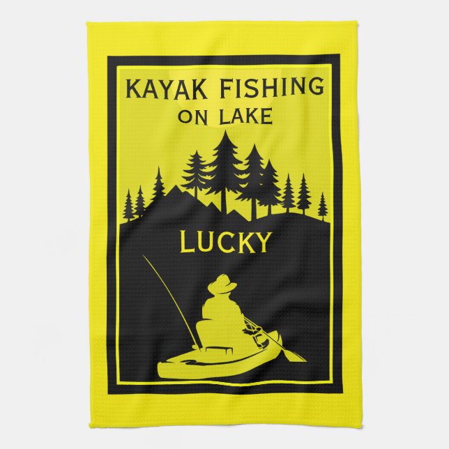 Favorit Kanot Sjö Och Flod Fiske Kökshandduk (Vertikal)