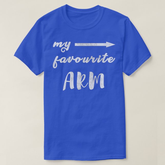 Favorit lämnat arm-vitt teckensnitt t shirt (Design framsida)
