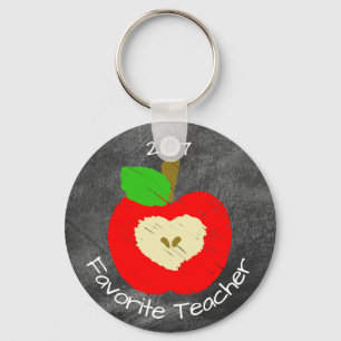 Favorit- lärare Keychain på svart tavlabakgrund Nyckelring
