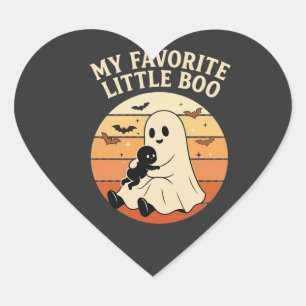 Favorit Lille Boo Halloween Spöke Baby Retro Sol Hjärtformat Klistermärke