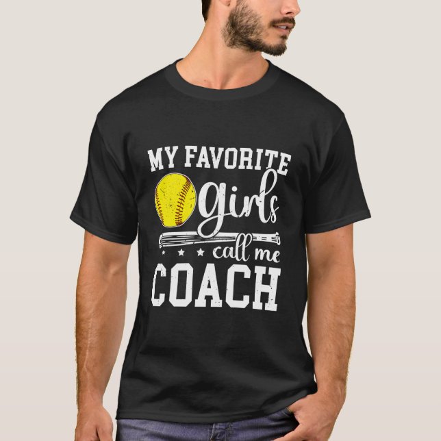 Favorit Ring Mig Softbolltränare Softbollträning T Shirt (Framsida)