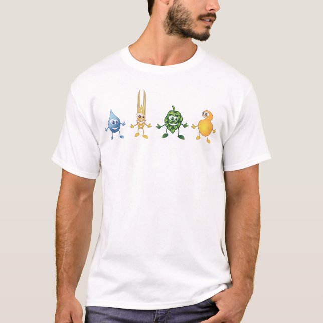 Favorit- saker - öl (omväxlande design 2) t-shirt (Framsida)